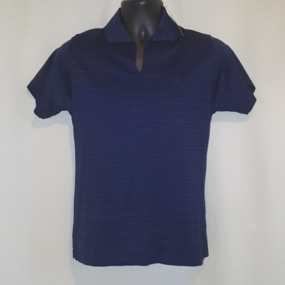 PAGE & TUTTLE | Men's Polo Shirt Blue Black Size Small